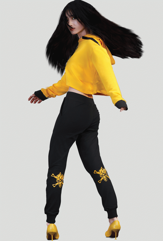 Hoodie Girl Crop Top (Yellow)